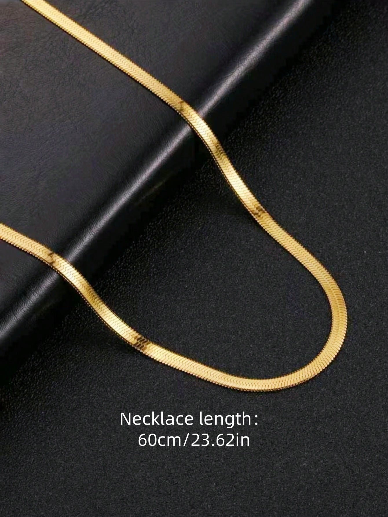 1pc Men's Fashion Golden Necklace Pressed Stainless Steel Chain Necklace Classic Chic Cool Style Suitable For Everyday Wear